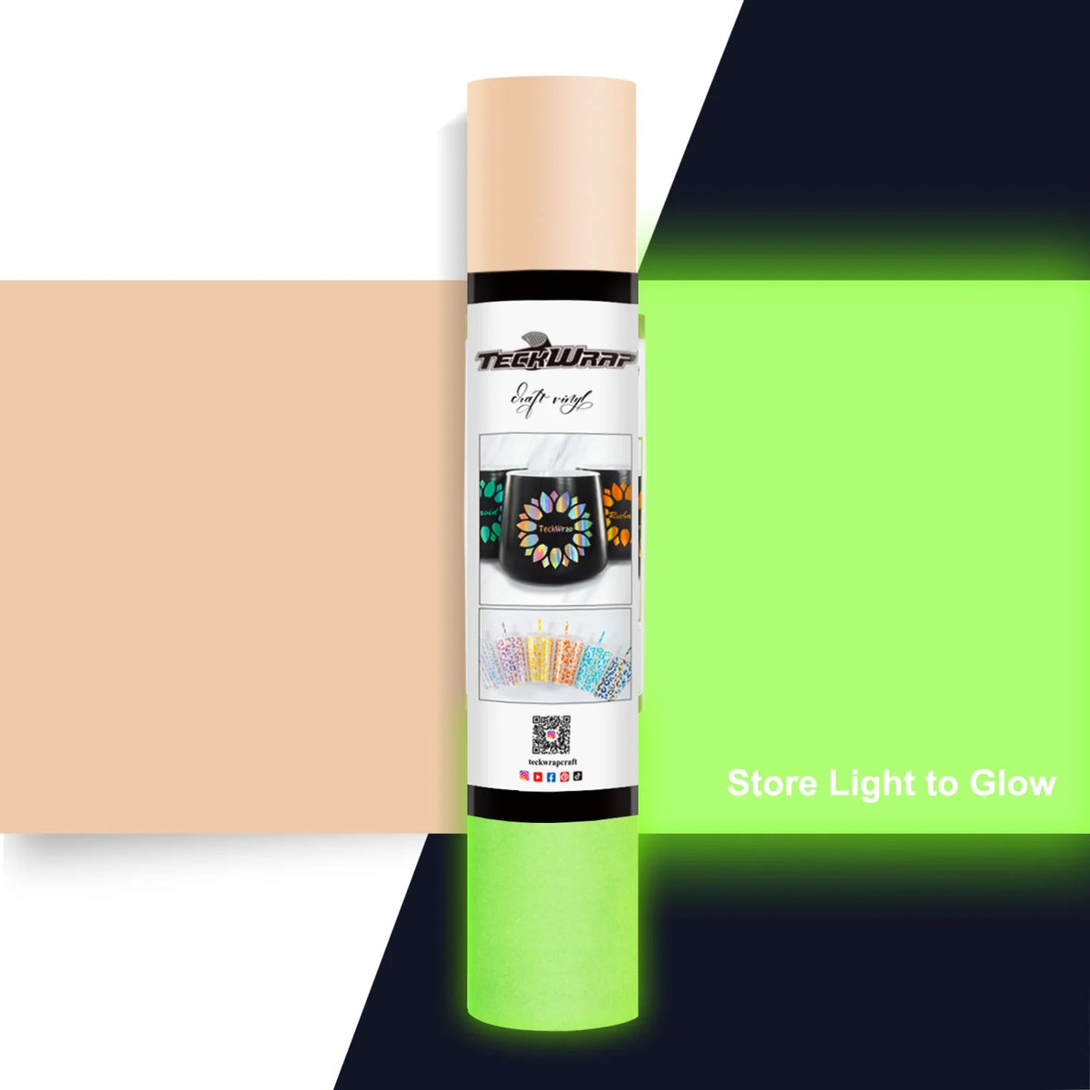 Glow In the Dark Adhesive Vinyl Folie - TeckWrap Craft Europe