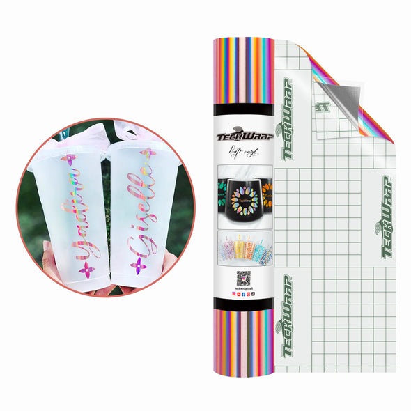 Bubble Free Holographic Rainbow Adhesive Vinyl - TeckWrap Craft Europe