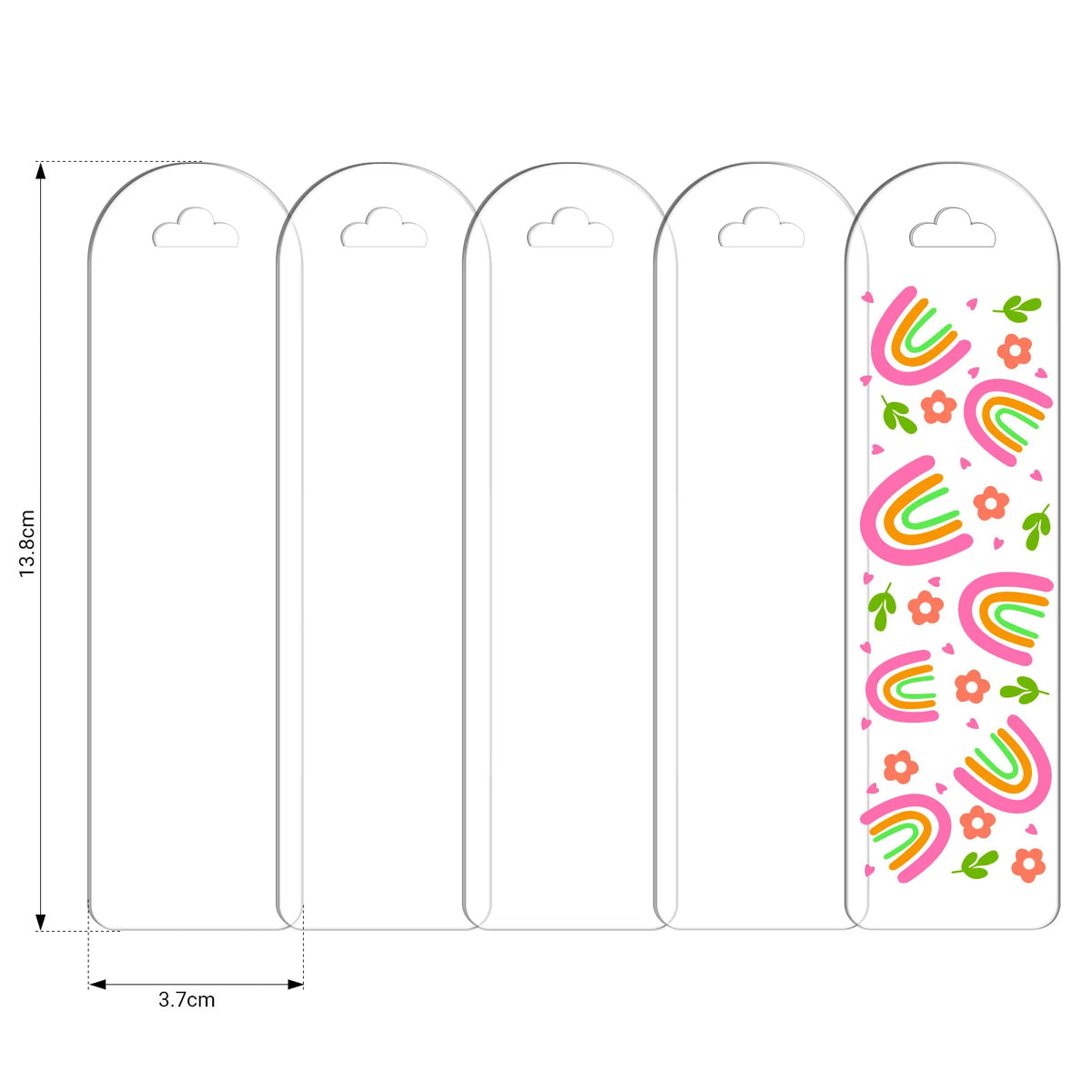 Clear and glitter Acrylic Bookmark craft blanks 5 in a pack - TeckWrap Craft Europe