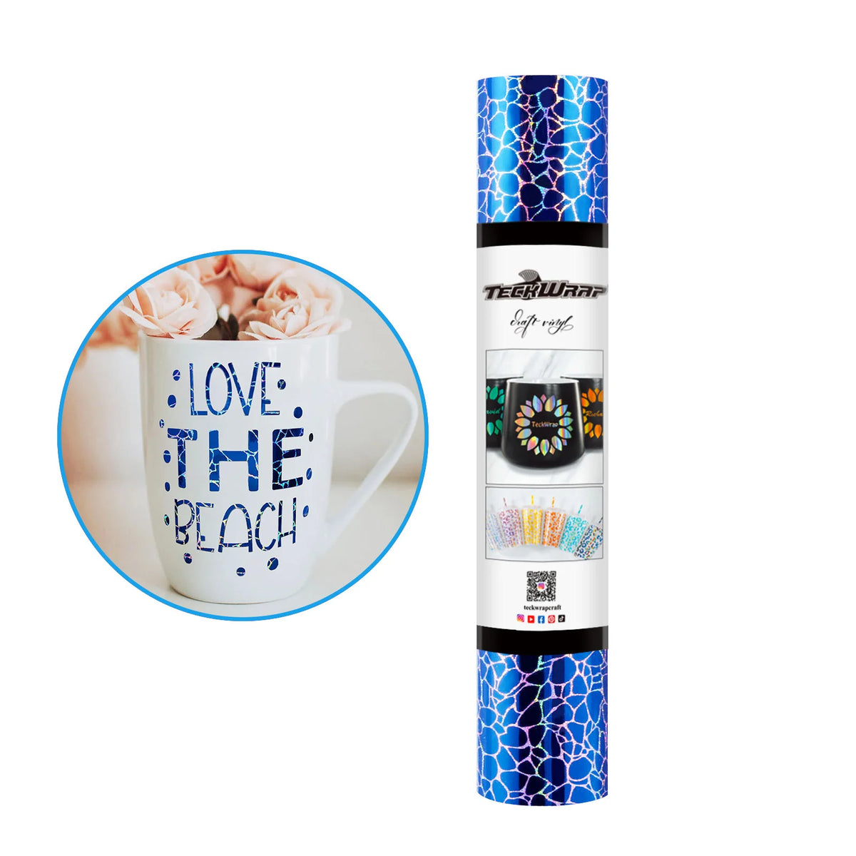 NEW Holographic Cobblestone Pattern Adhesive Vinyl Roll - TeckWrap Craft Europe