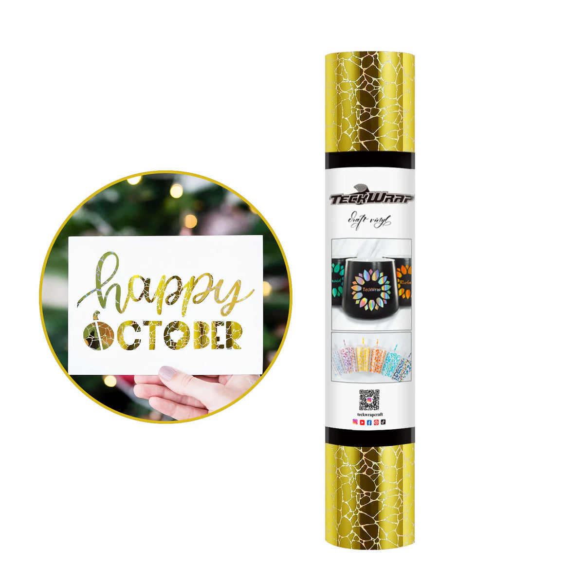 NEW Holographic Cobblestone Pattern Adhesive Vinyl Roll - TeckWrap Craft Europe