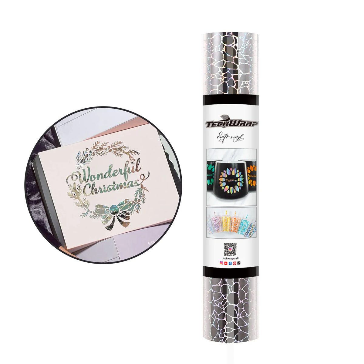 NEW Holographic Cobblestone Pattern Adhesive Vinyl Roll - TeckWrap Craft Europe
