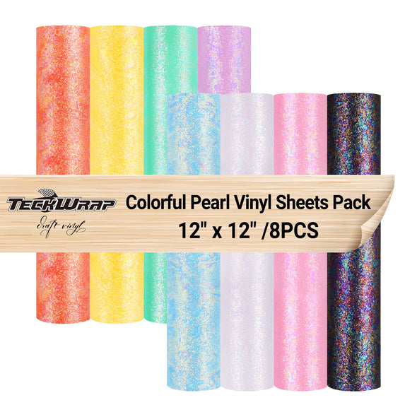 Colorful Pearl Vinyl Sheets Pack (8 PCS) - TeckWrap Craft Europe