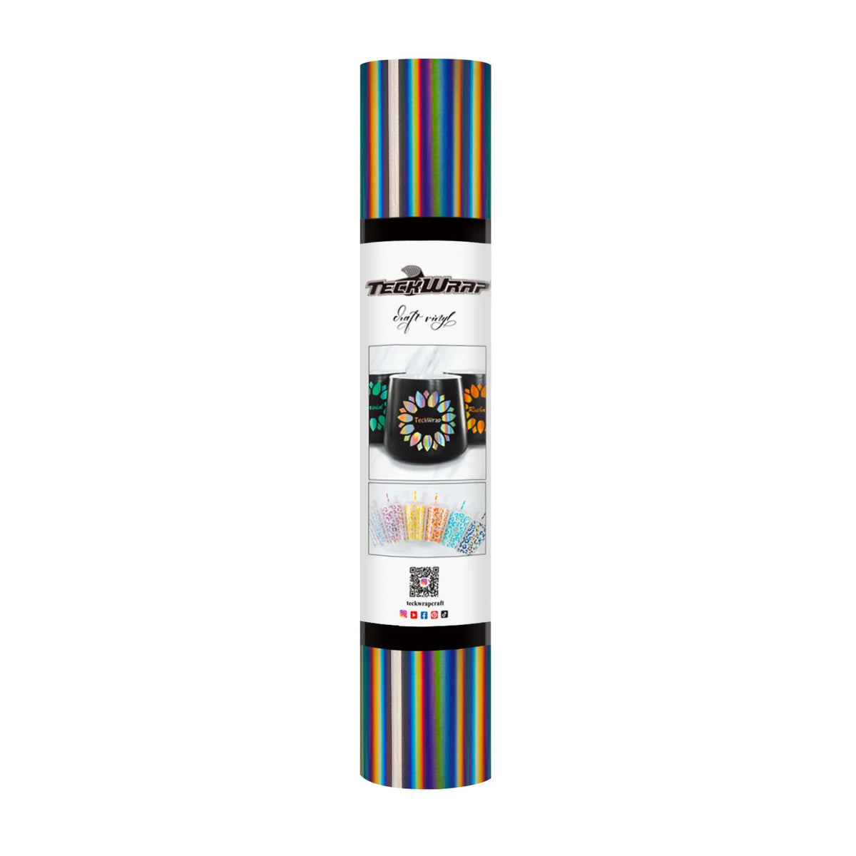 Holographic Glossy Rainbow Vinyl Permanent Adhesive Craft Vinyl - TeckWrap Craft Europe