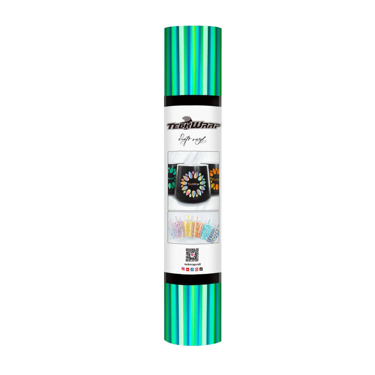 Holographic Glossy Rainbow Vinyl Permanent Adhesive Craft Vinyl - TeckWrap Craft Europe