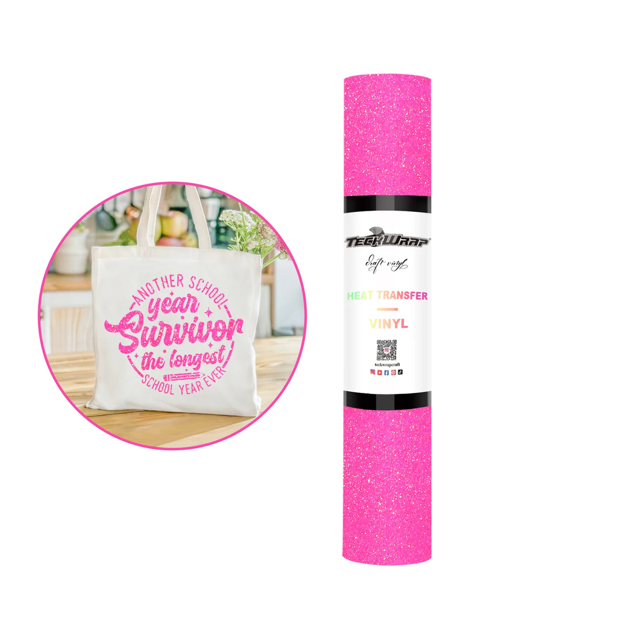 Iron On Glitter Heat Transfer Vinyl Folie - TeckWrap Craft Europe