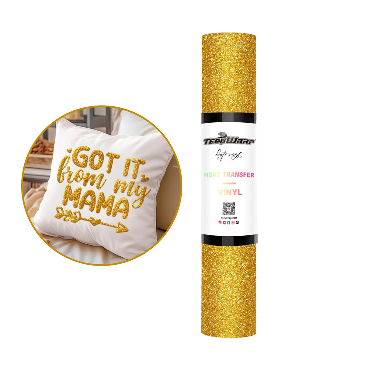 Glitter PUFF Heat Transfer Vinyl - TeckWrap Craft Europe