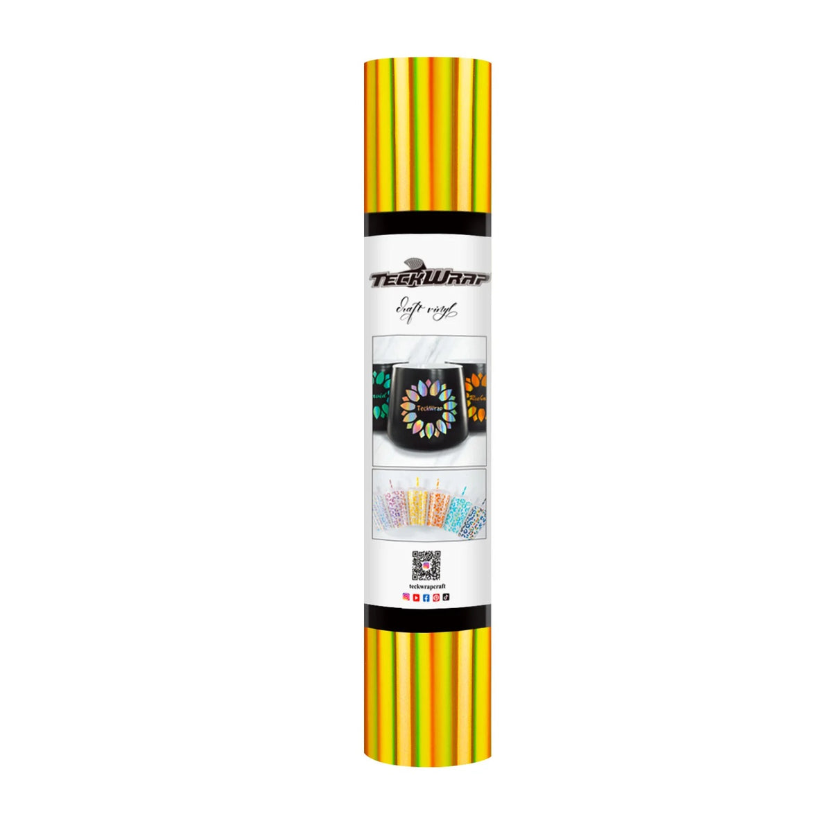 Holographic Glossy Rainbow Vinyl Permanent Adhesive Craft Vinyl - TeckWrap Craft Europe