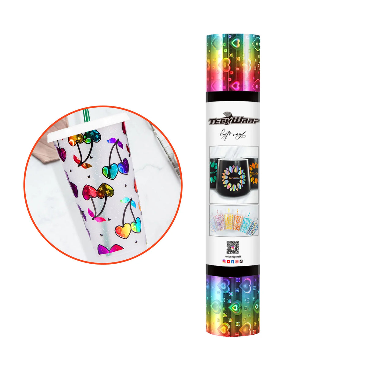 Holographic Patterned Adhesive Vinyl Foile - TeckWrap Craft Europe
