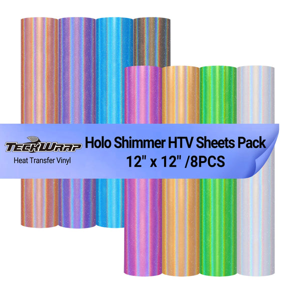 Holographic Shimmer HTV Sheets Pack (8PCS) - TeckWrap Craft Europe