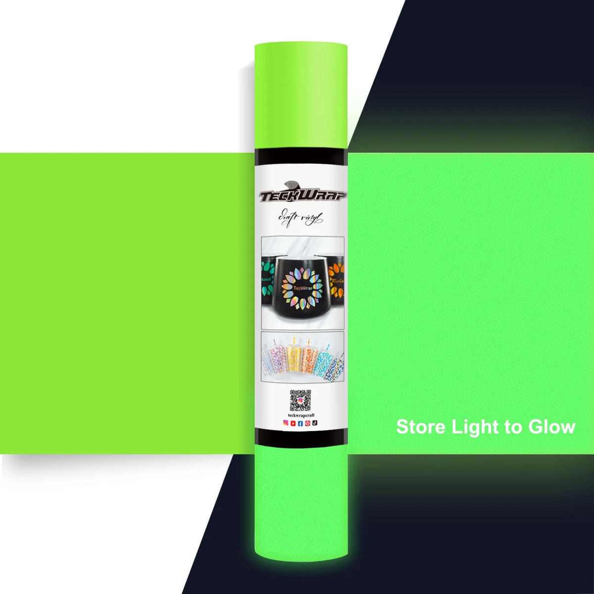 Glow In the Dark Adhesive Vinyl Folie - TeckWrap Craft Europe