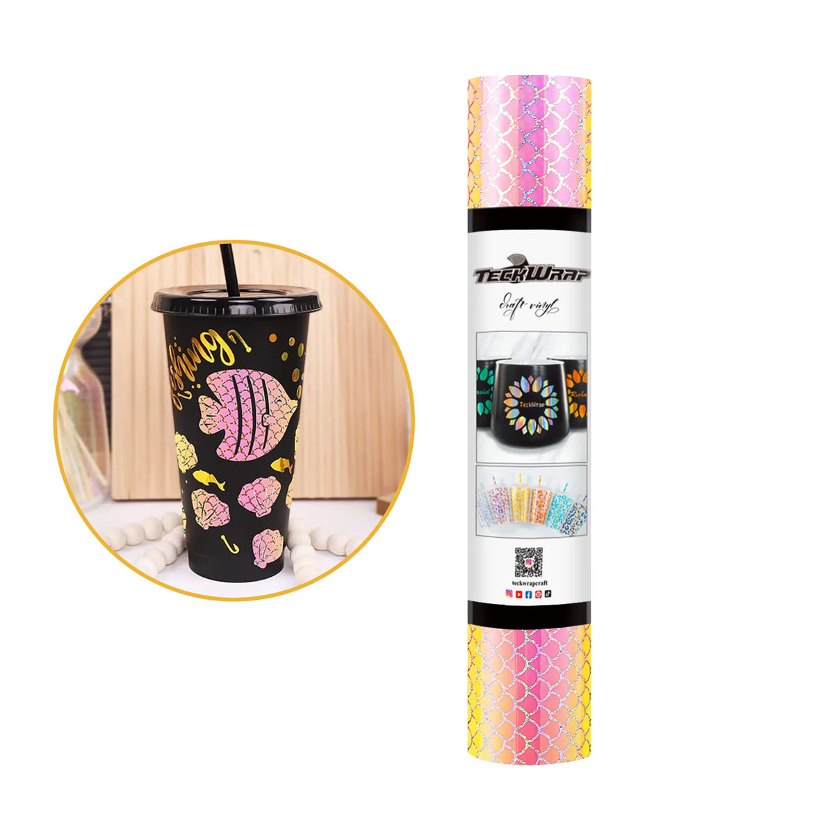Holographic Patterned Adhesive Vinyl Foile - TeckWrap Craft Europe
