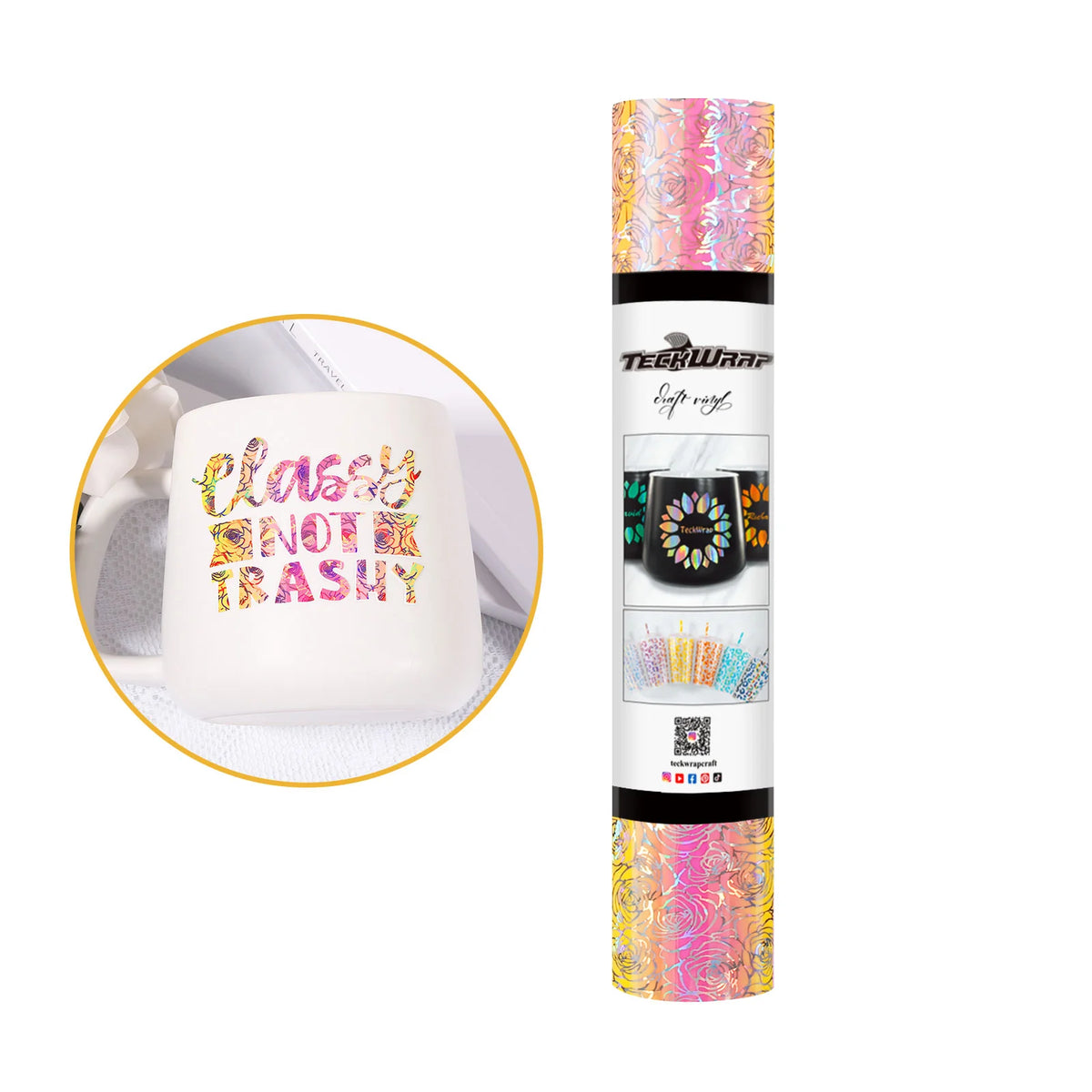 Holographic Patterned Adhesive Vinyl Foile - TeckWrap Craft Europe