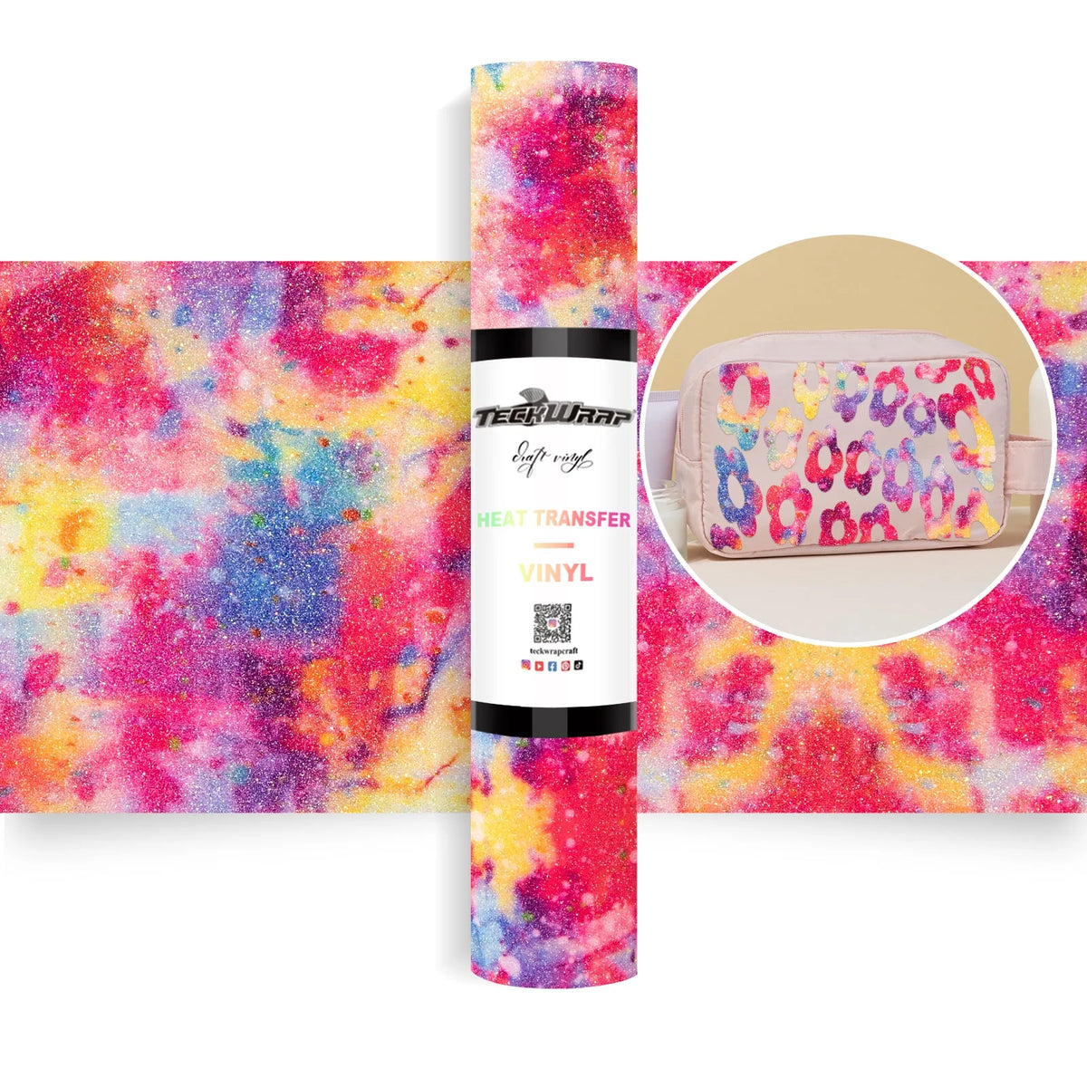 Ombre Glitter Heat Transfer Vinyl Roll HTV Vinylfoil - TeckWrap Craft Europe