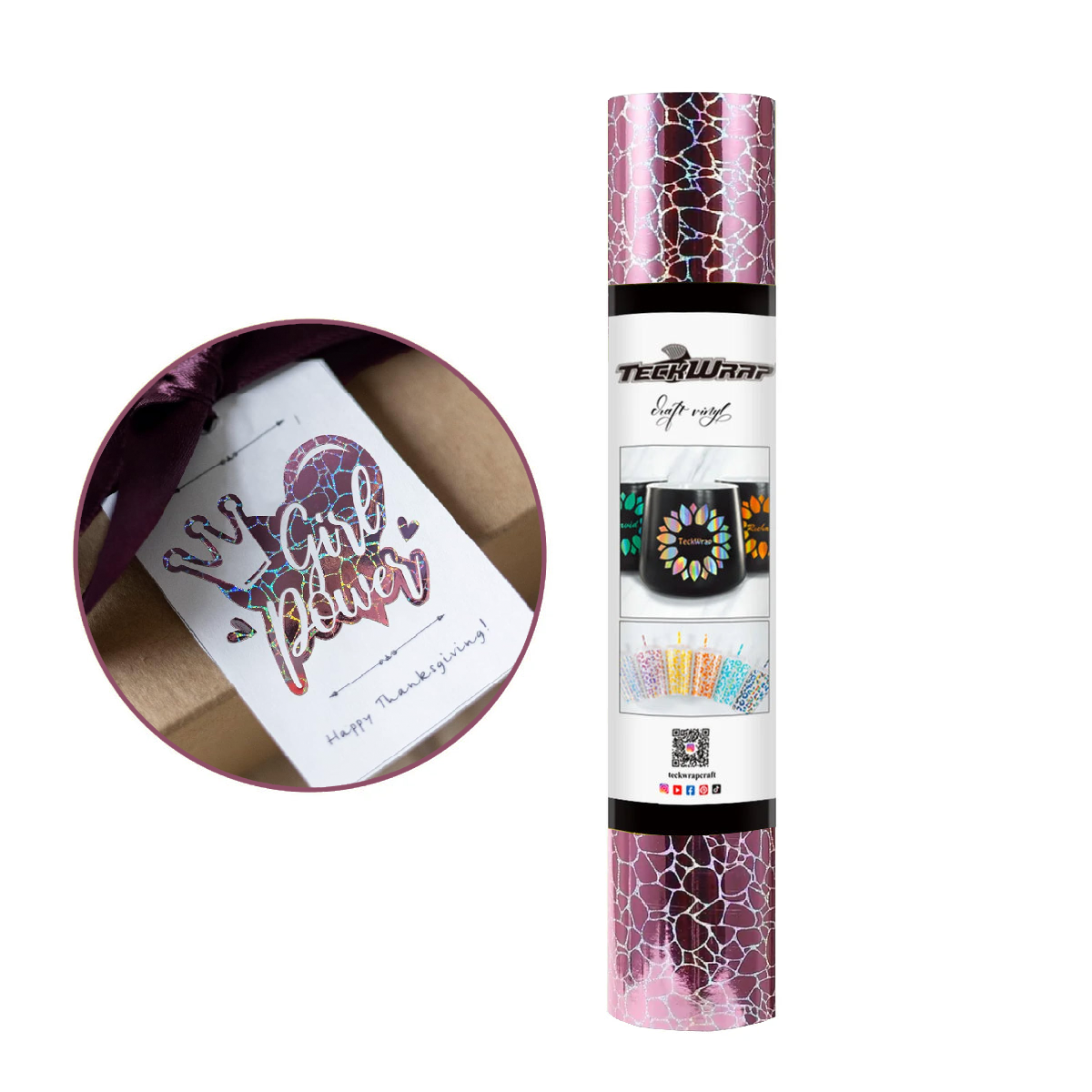 NEW Holographic Cobblestone Pattern Adhesive Vinyl Roll - TeckWrap Craft Europe