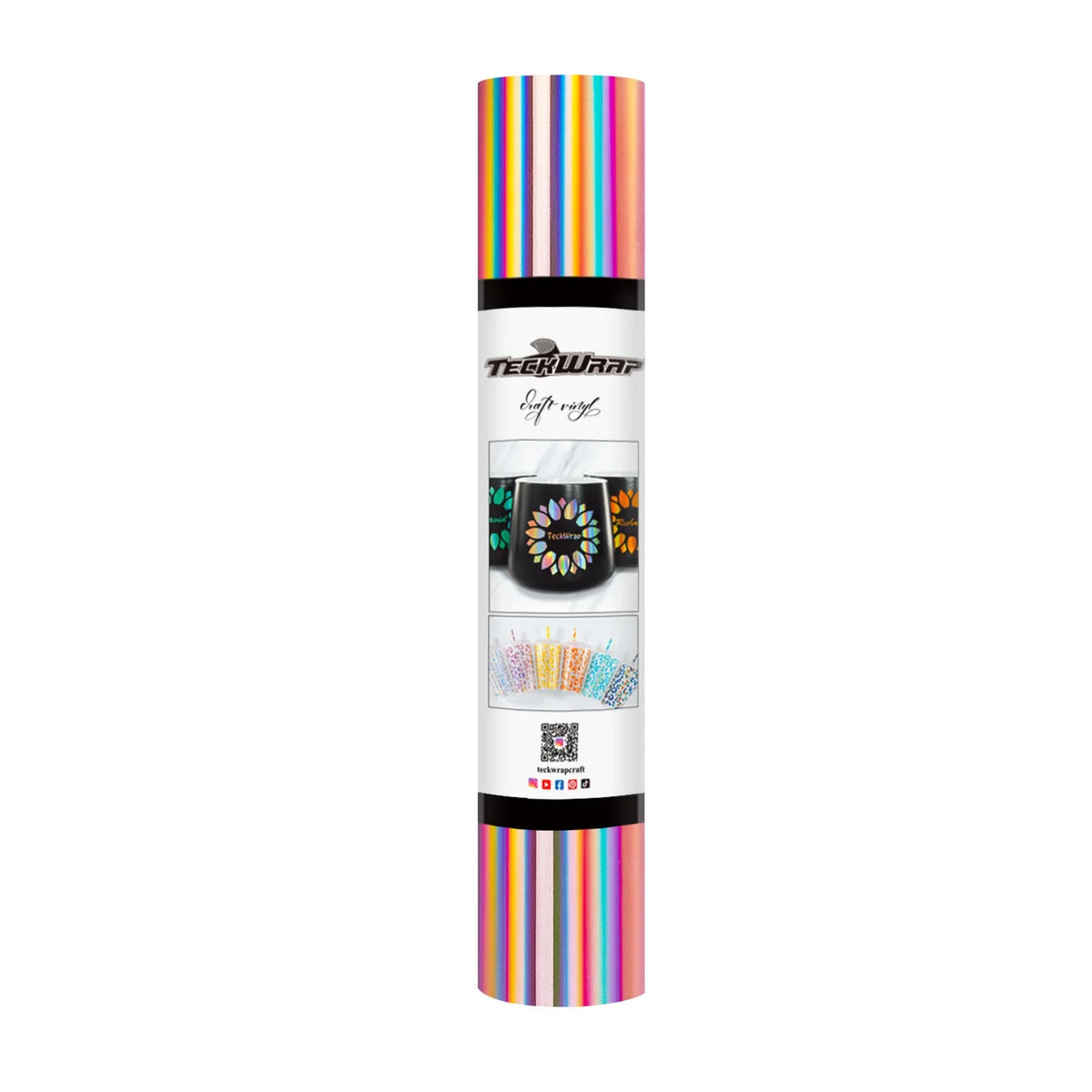 Holographic Glossy Rainbow Vinyl Permanent Adhesive Craft Vinyl - TeckWrap Craft Europe