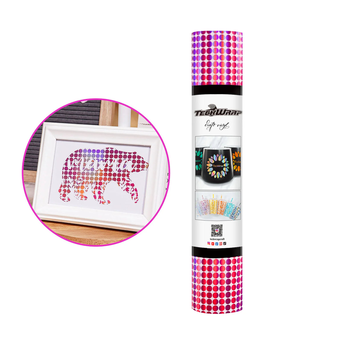 Holographic Patterned Adhesive Vinyl Foile - TeckWrap Craft Europe