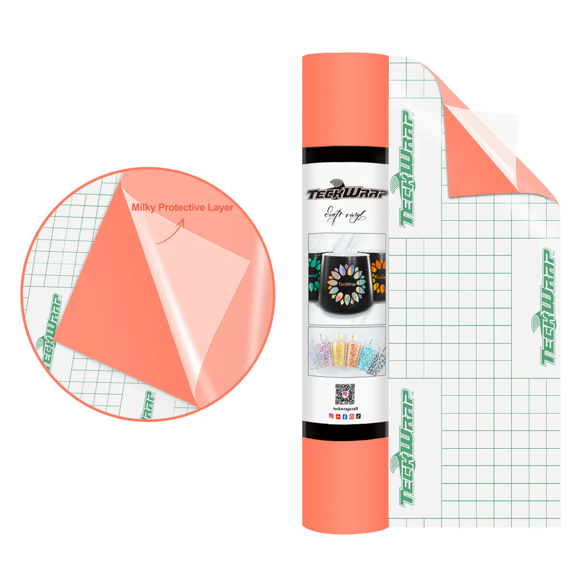 Super Matte Permanent Adhesive Vinyl Folie with Protective Layer - TeckWrap Craft Europe