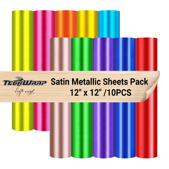 Satin Chrome Adhesive Vinyl Sheets Pack - TeckWrap Craft Europe
