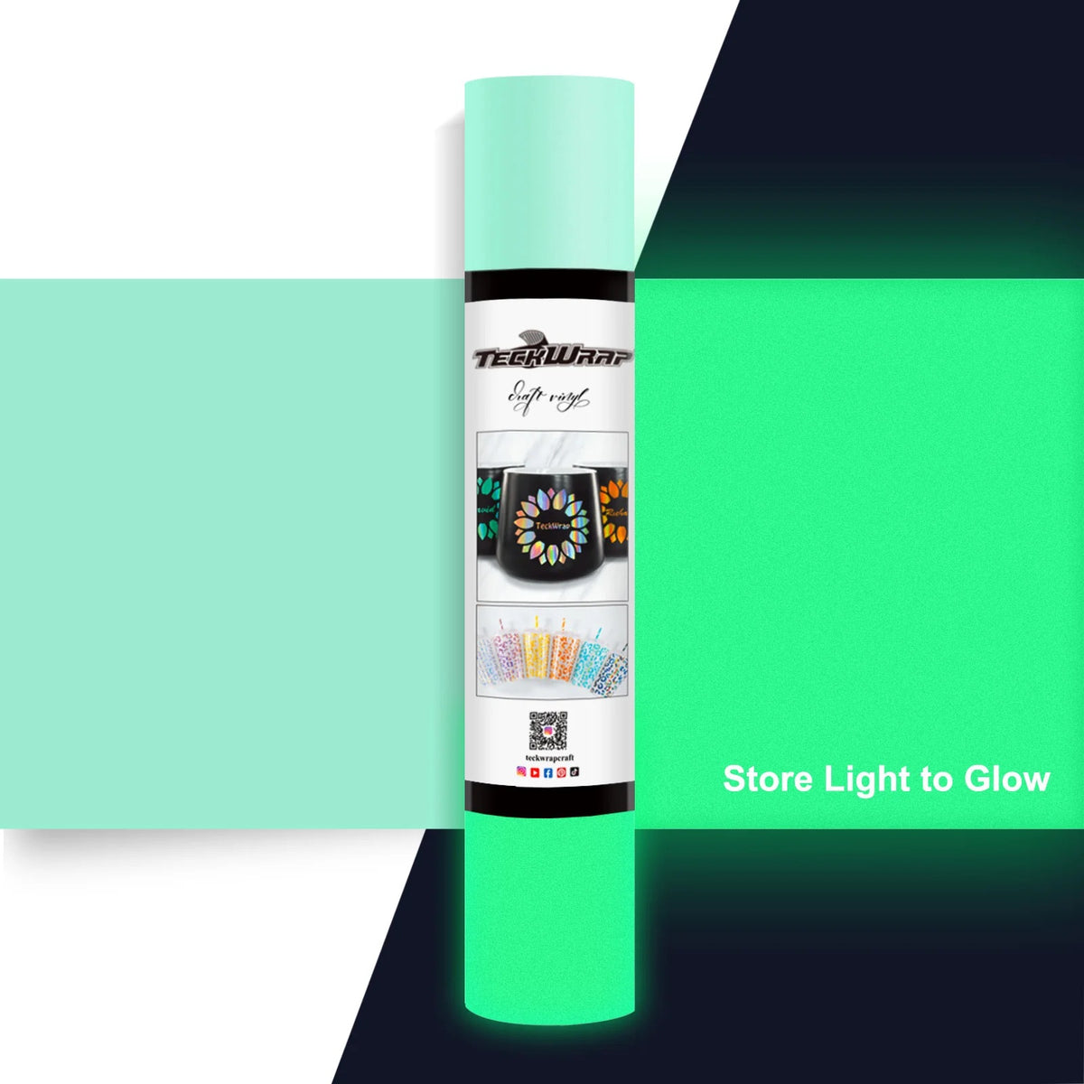 Glow In the Dark Adhesive Vinyl Folie - TeckWrap Craft Europe