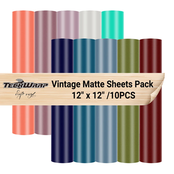 Vintage Matte Sheets Pack (10 PCS) - TeckWrap Craft Europe