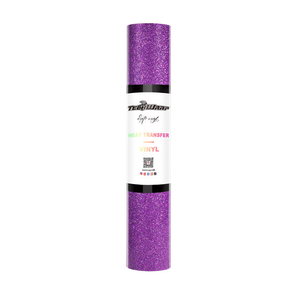 Glitter Heat Transfer Vinyl 5ft roll - US to US / Purple - TeckwrapCraft