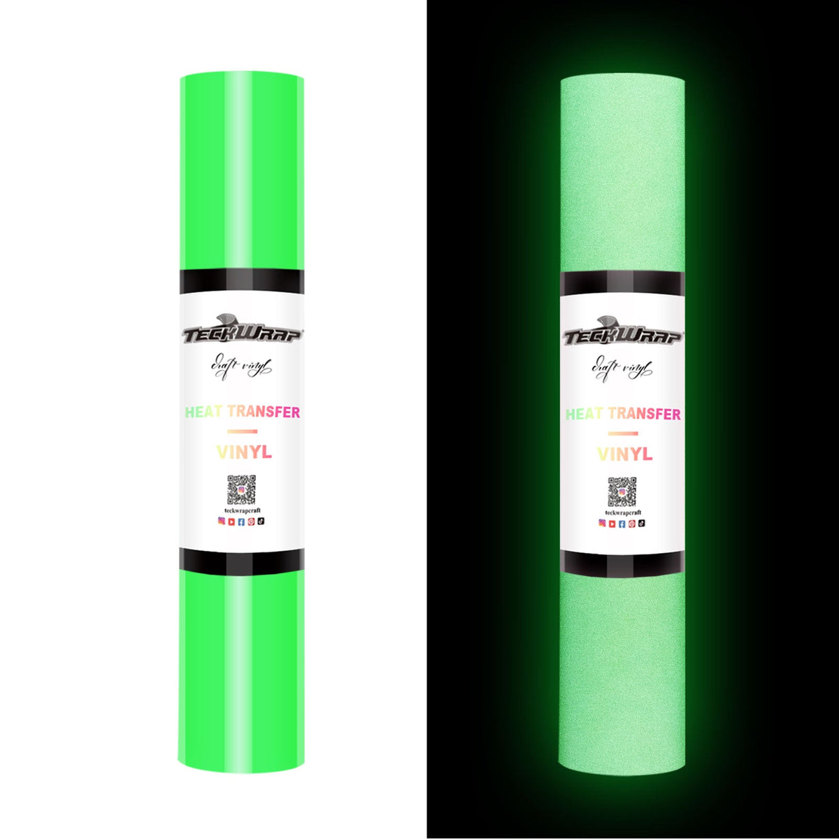 Reflective Heat Transfer Vinyl 5ft Roll - US to US / Neon Green - TeckwrapCraft
