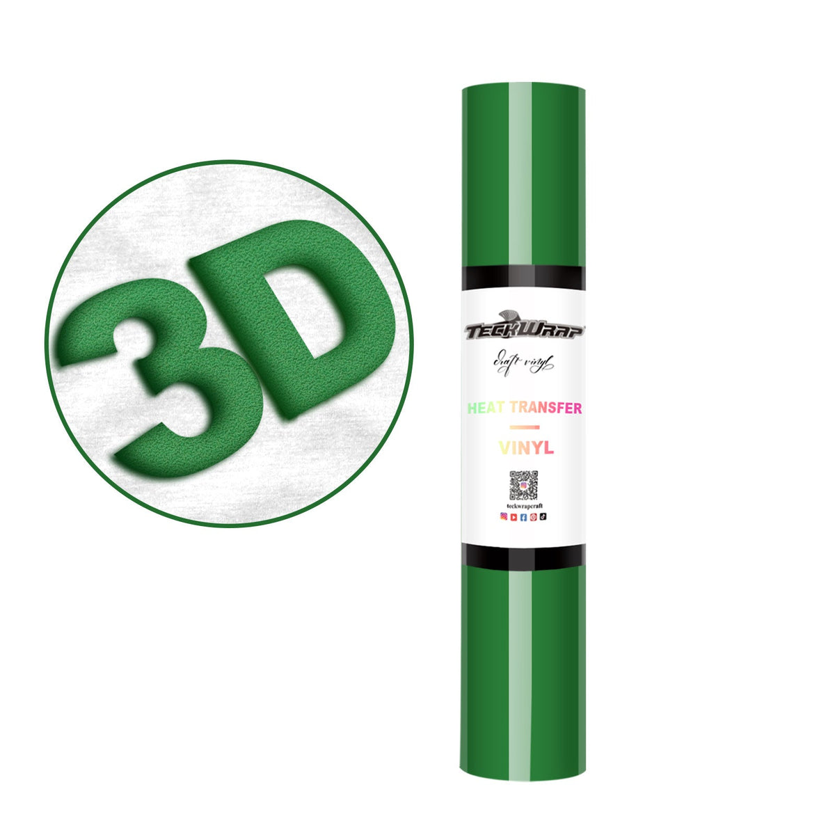 Iron On Puff Heat Transfer Vinyl Foil HTV Craft Vinyl Roll 3D - TeckWrap Craft Europe