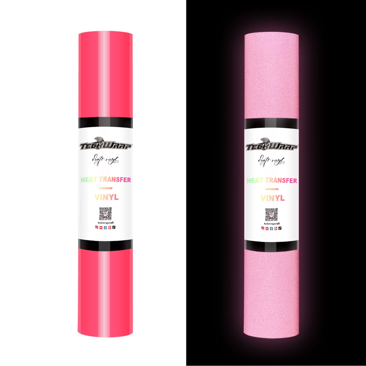 Reflective Heat Transfer Vinyl 5ft Roll - US to US / Neon Pink - TeckwrapCraft