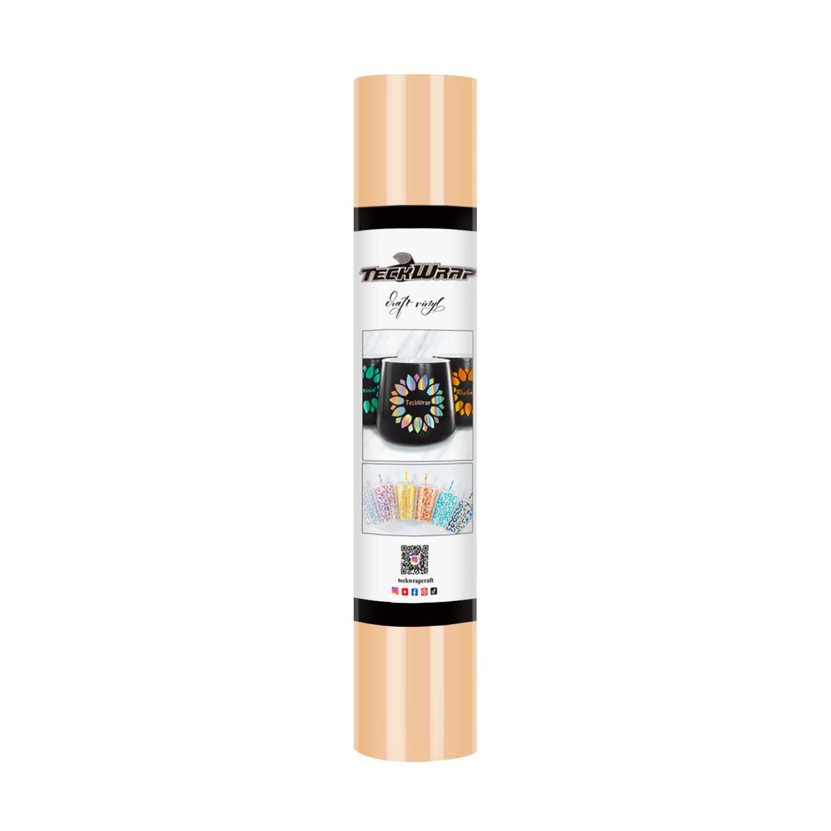 001G series 5ft Craft Vinyl (glossy) - Worldwide / 5ft / Apricot - TeckwrapCraft