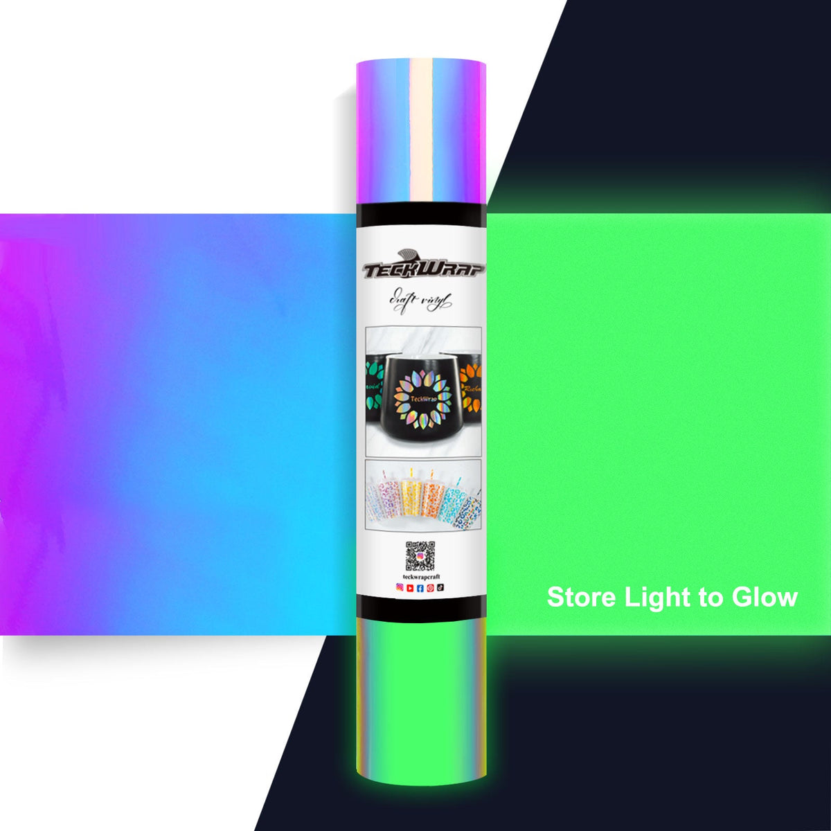 Permanent Opal Glow in the Dark Adhesive Vinyl Craft Foil