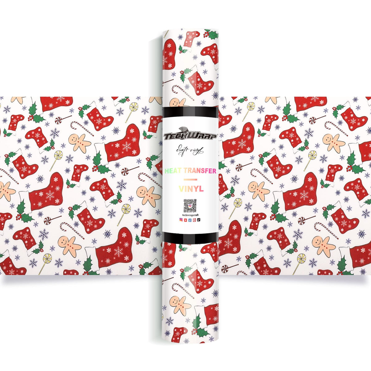 Christmas Pattern Heat Transfer Vinyl - Worldwide / Xmas Stockings - TeckwrapCraft