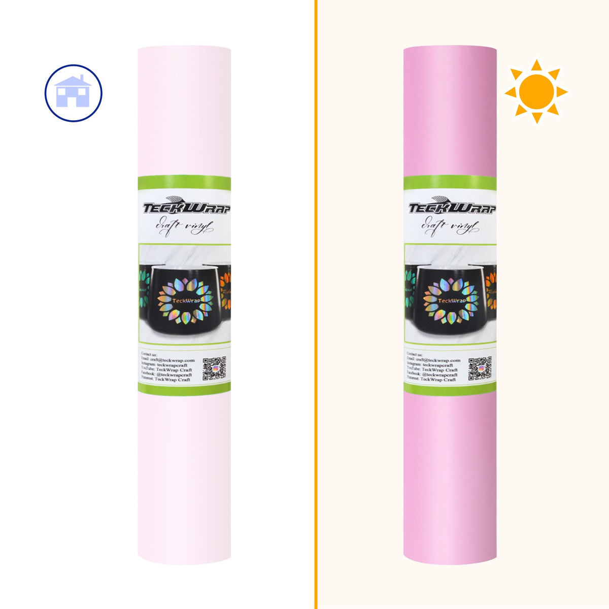 LIGHT PINK: At its most saturated color when hit by UV rays, it is a taffy pink color. When in a darker room it is a faint tint of lemonade pink..