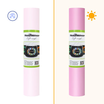 LIGHT PINK: At its most saturated color when hit by UV rays, it is a taffy pink color. When in a darker room it is a faint tint of lemonade pink..