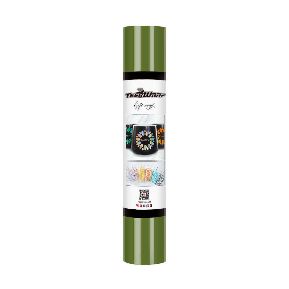 001G series 5ft Craft Vinyl (glossy) - Worldwide / 5ft / Olive - TeckwrapCraft