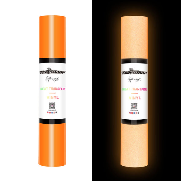 Reflective Heat Transfer Vinyl 5ft Roll - US to US / Neon Orange - TeckwrapCraft