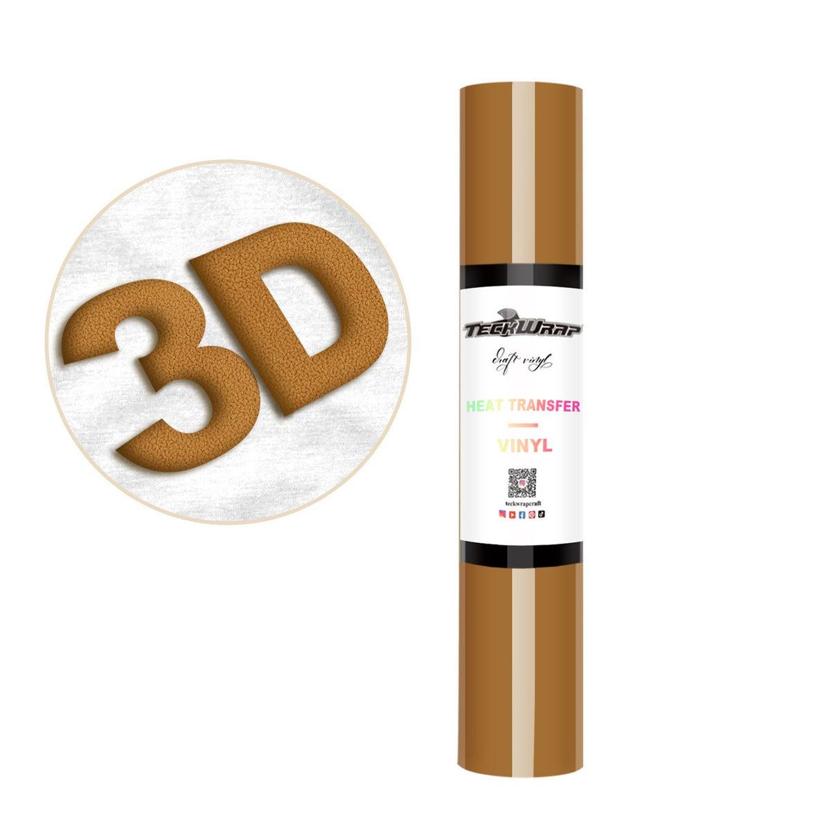 Iron On Puff Heat Transfer Vinyl Foil HTV Craft Vinyl Roll 3D - TeckWrap Craft Europe