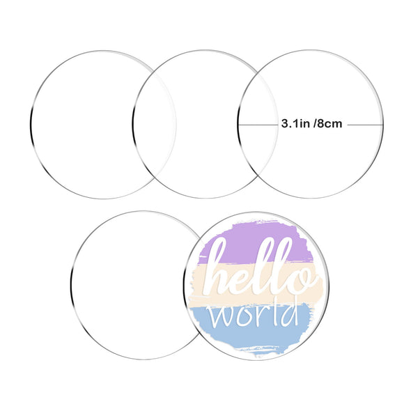 Acrylic Round & Hexagon Discs - Worldwide / 8cm / Round - TeckwrapCraft
