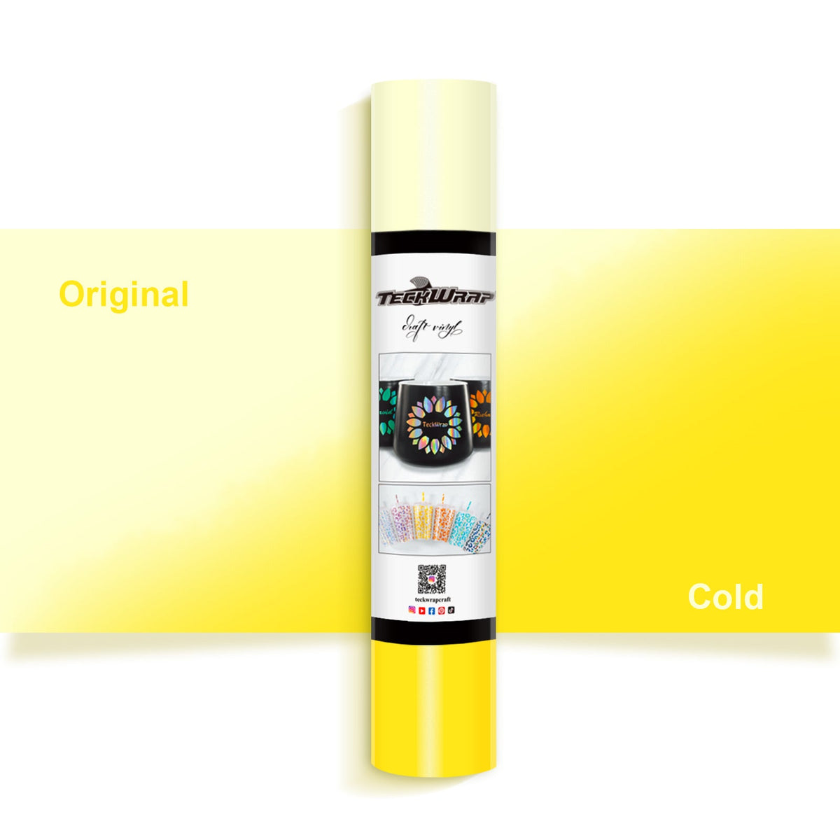 NEW Cold Color Changing Adhesive Vinyl - 5ft / Yellow - TeckwrapCraft