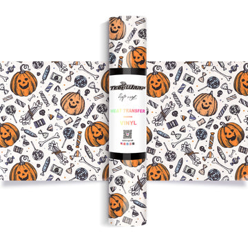 Halloween Pattern Heat Transfer Vinyl - Worldwide / Trick or Treat - TeckwrapCraft