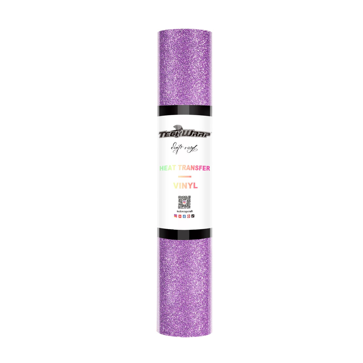 Glitter Heat Transfer Vinyl 5ft roll - US to US / Light Purple - TeckwrapCraft