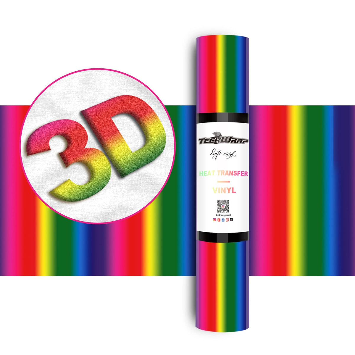 Iron On Puff Heat Transfer Vinyl Foil HTV Craft Vinyl Roll 3D - TeckWrap Craft Europe