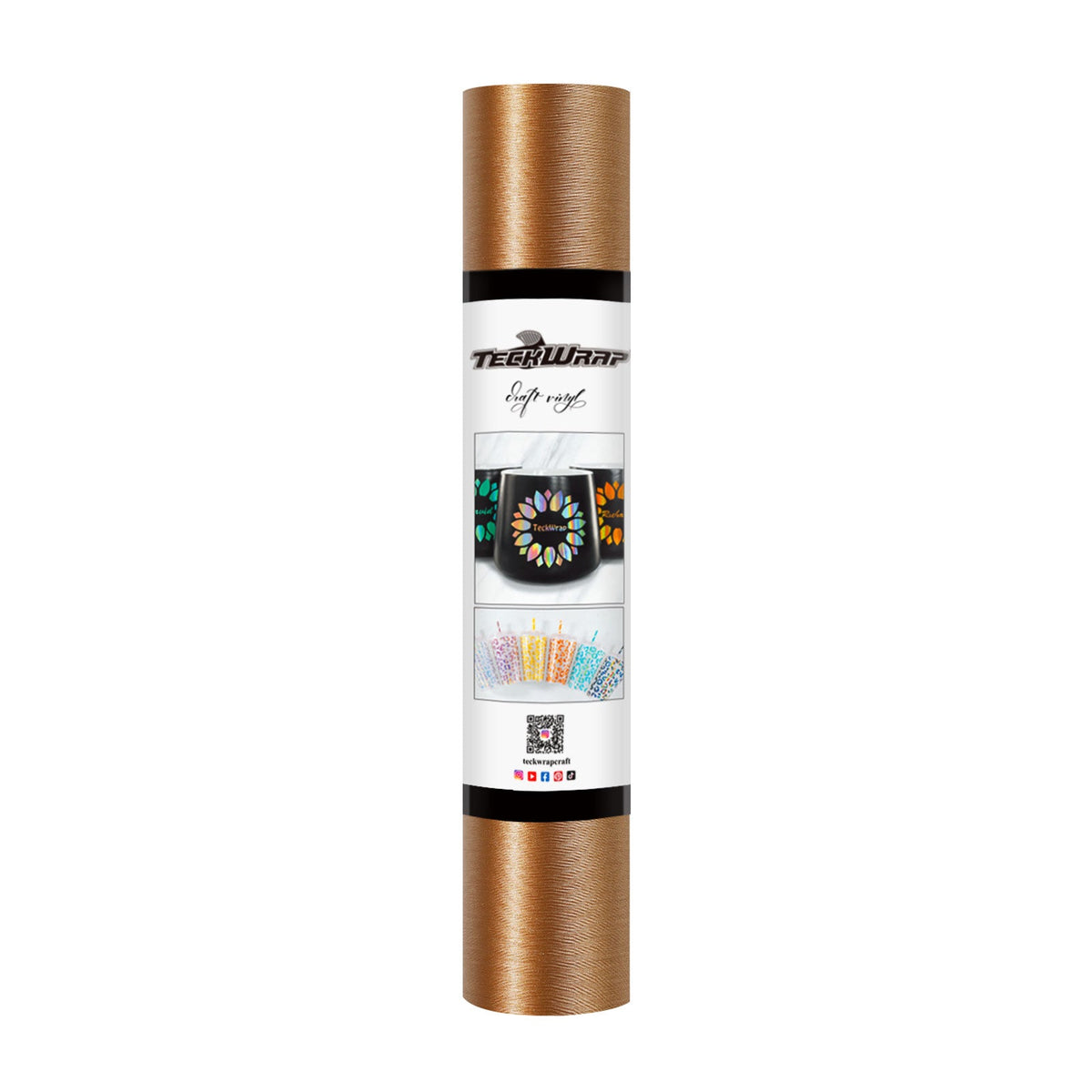 TeckWrap Craft Metallic Satin Chrome Brushed Tan Color