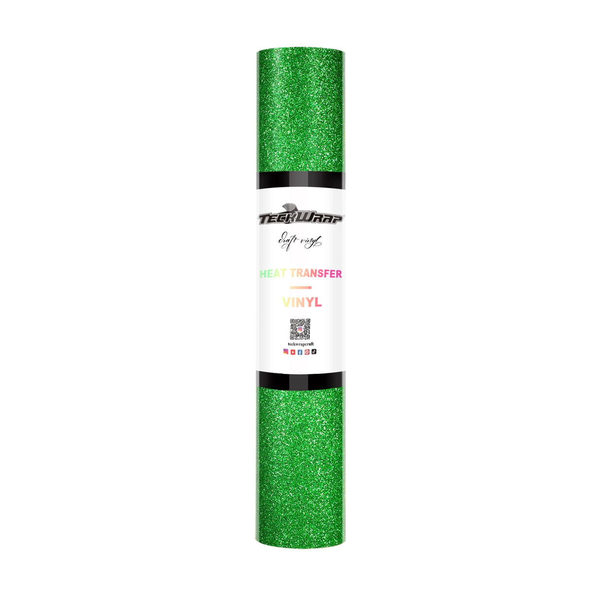 Glitter Heat Transfer Vinyl 5ft roll - US to US / Apple Green - TeckwrapCraft