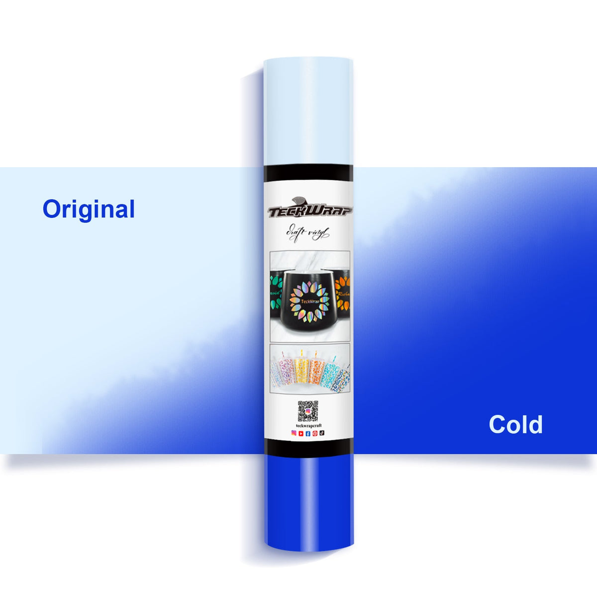 NEW Cold Color Changing Adhesive Vinyl - 5ft / Deep Blue - TeckwrapCraft