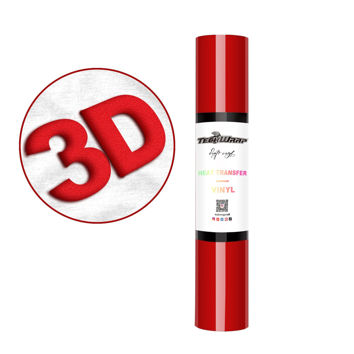 Iron On Puff Heat Transfer Vinyl Foil HTV Craft Vinyl Roll 3D - TeckWrap Craft Europe