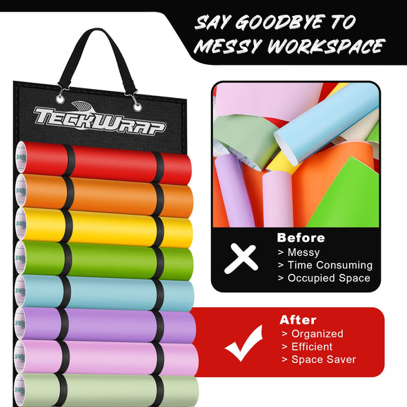 TeckWrapCraft Hanging Vinyl Roll Storage with 24 Compartments - TeckWrap Craft Europe