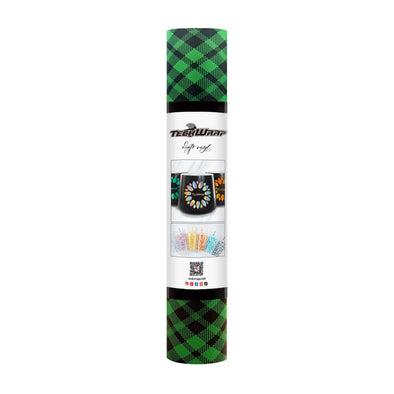 Buffalo Plaid Adhesive Vinyl Folie for Christmas Plaid Green