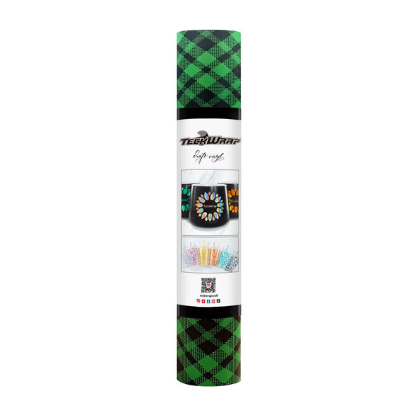 Buffalo Plaid Adhesive Vinyl Folie for Christmas Plaid Green