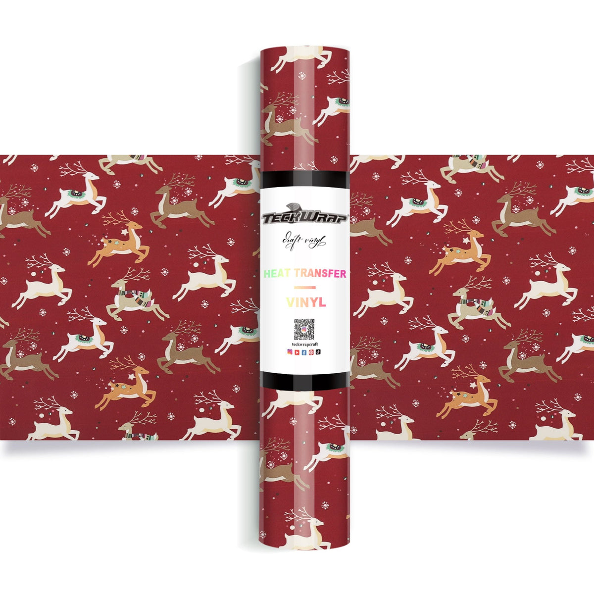 Christmas Pattern Heat Transfer Vinyl - Worldwide / Xmas Elks - TeckwrapCraft